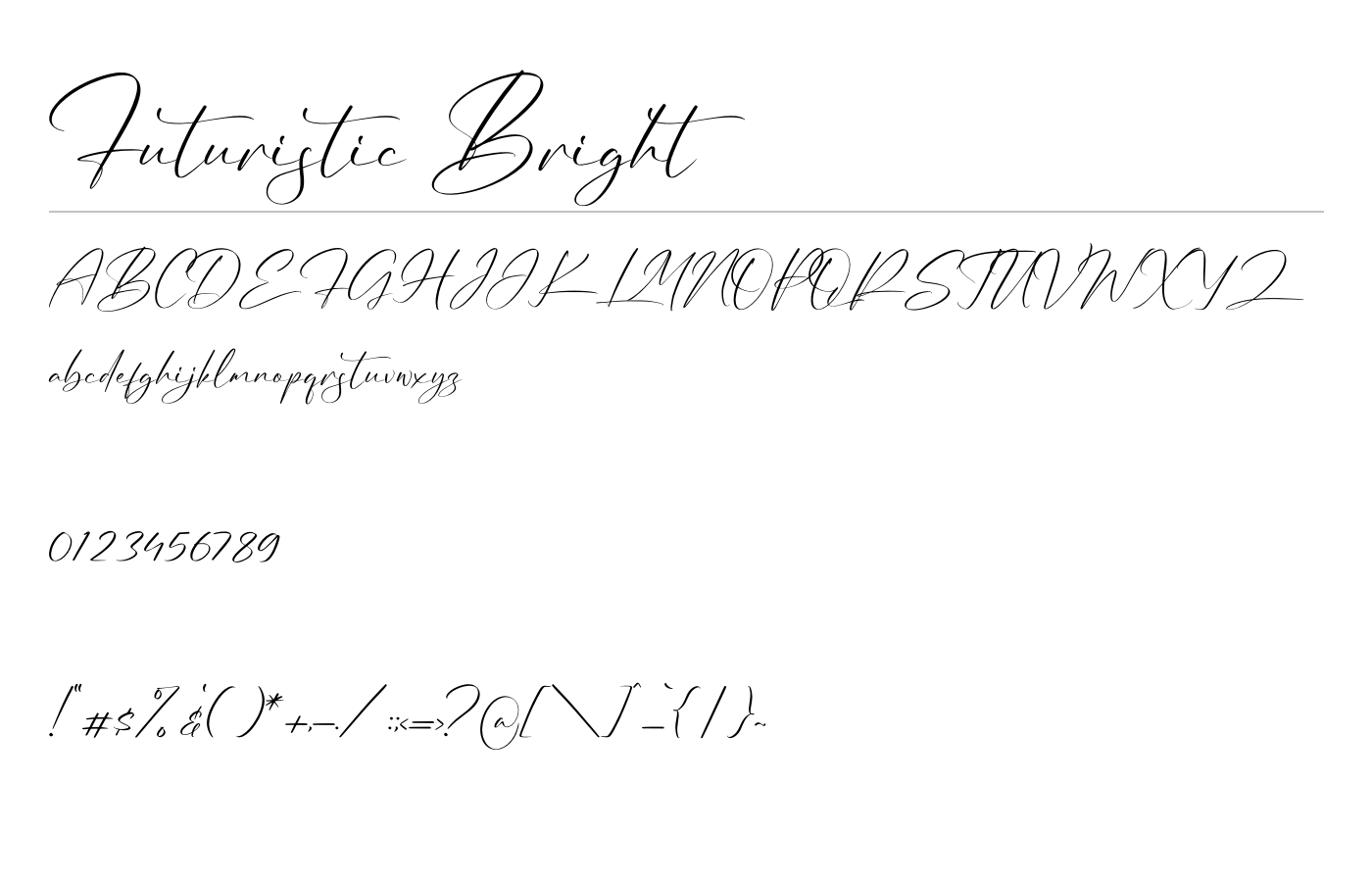 Futuristic Bright Font preview