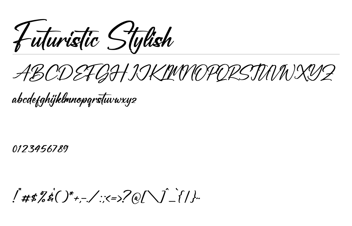 Futuristic Stylish Font preview