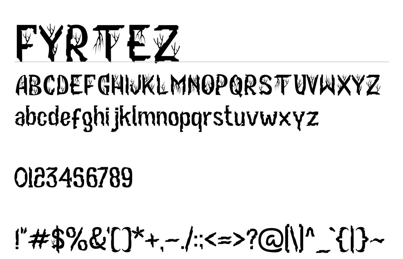 Fyrtez Font preview