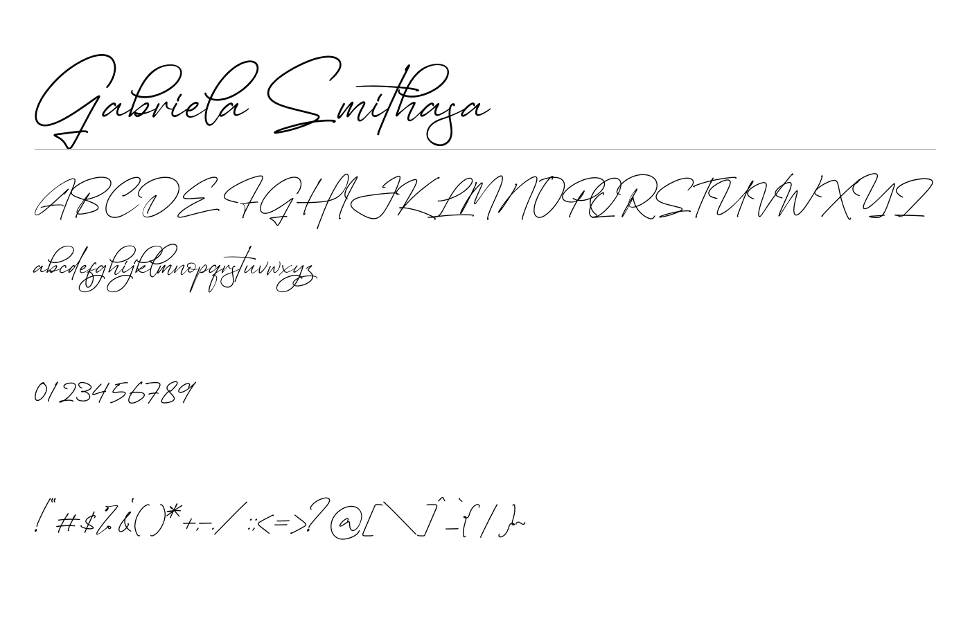 Gabriela Smithasa Font preview