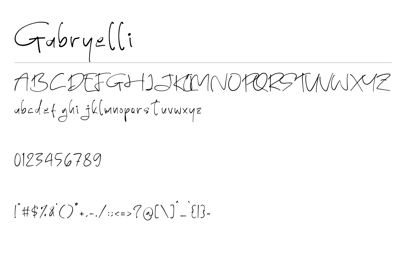 Gabryelli Font preview