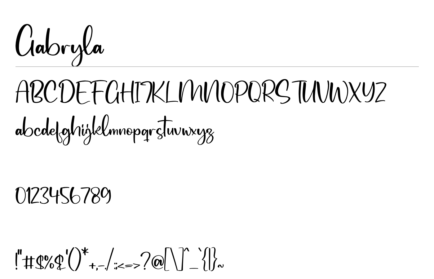Gabryla Font preview
