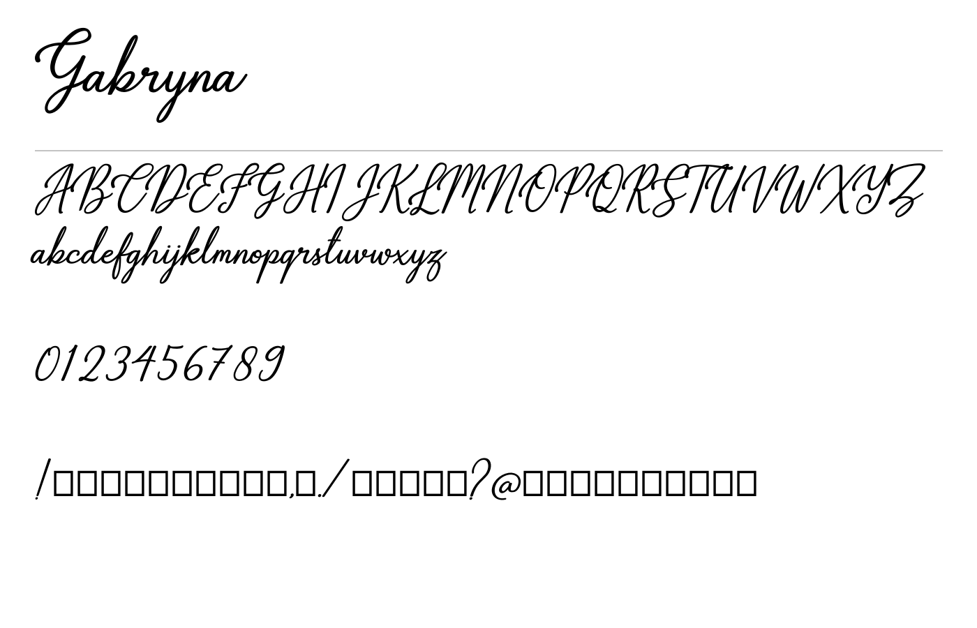 Gabryna Script Demo preview