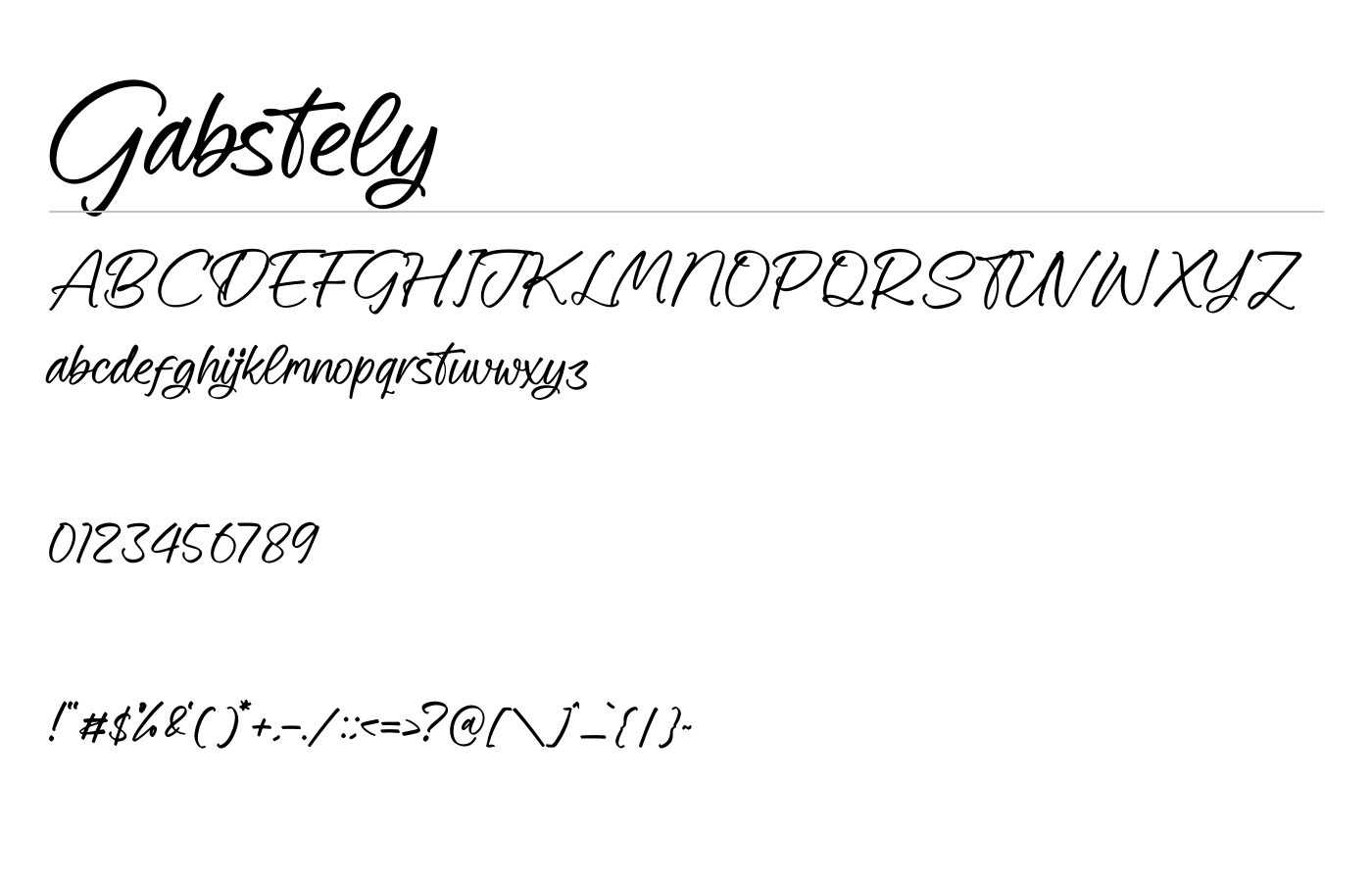 Gabstely Font preview