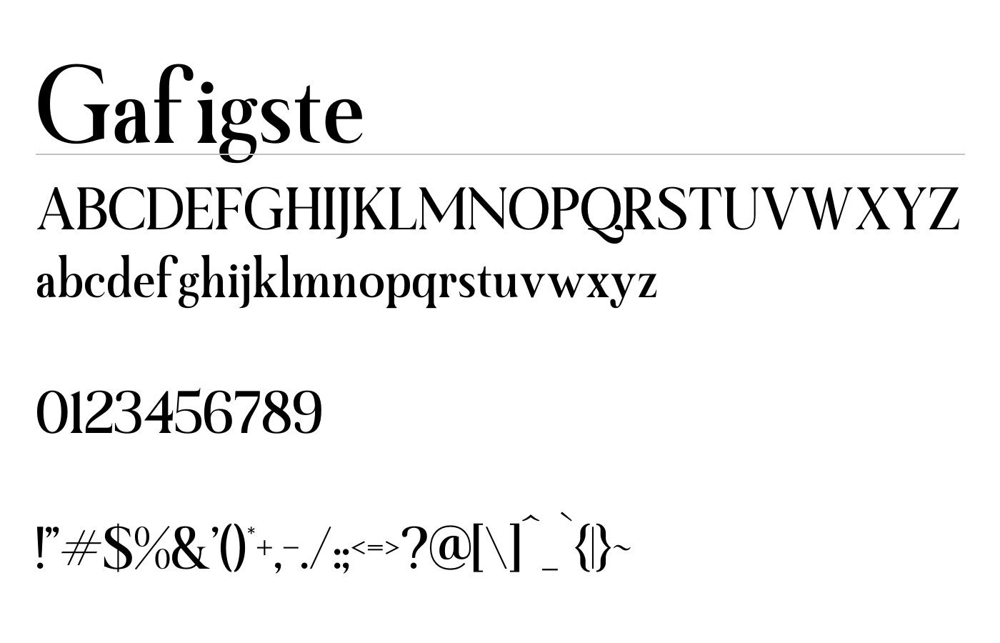 Gafigste Font preview