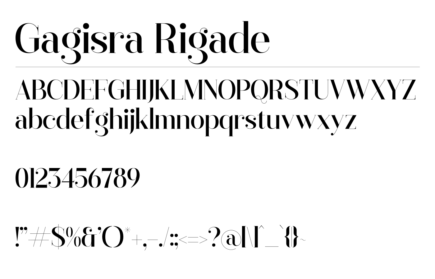 Gagisra Rigade Font preview