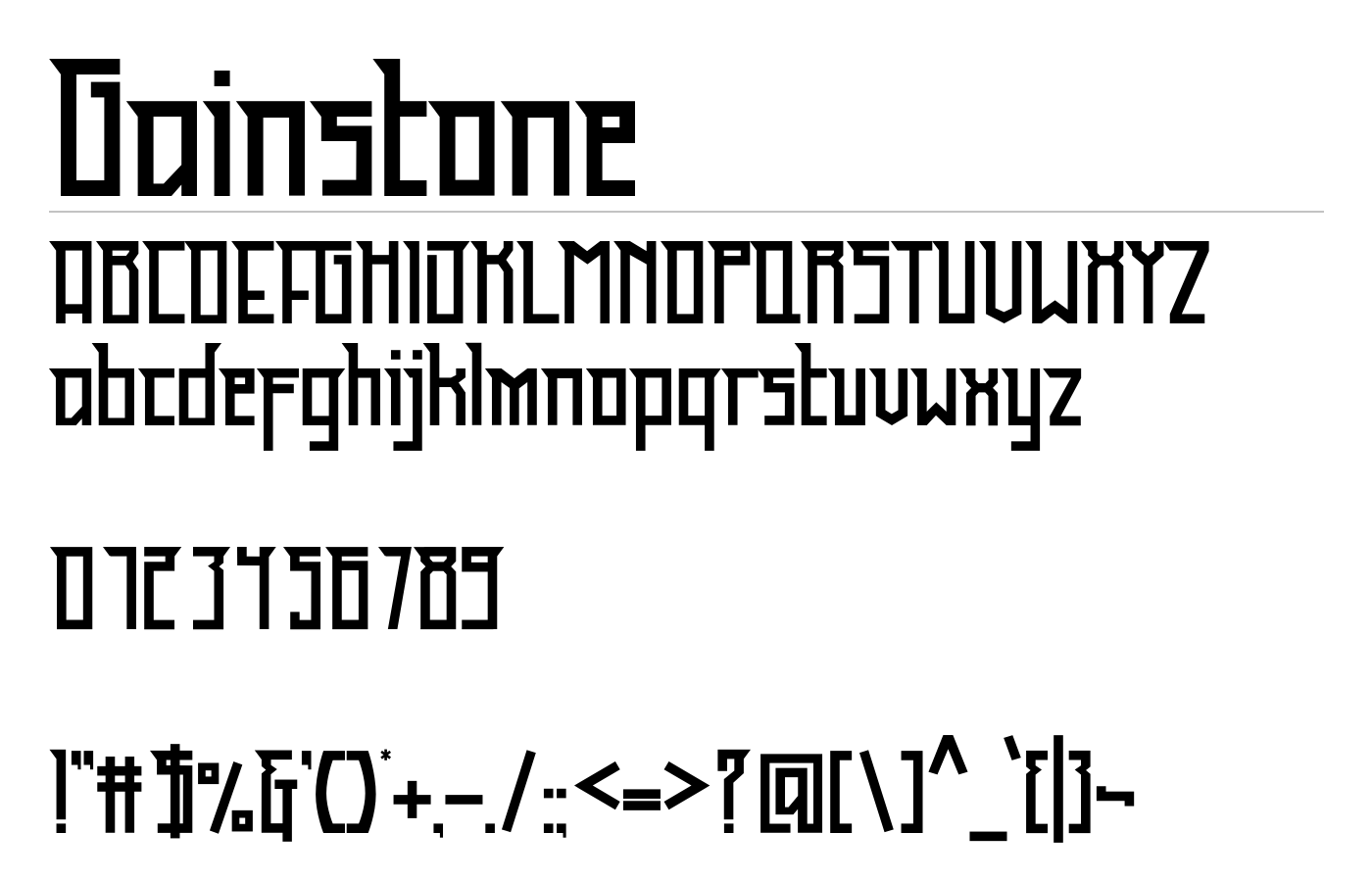 Gainstone Font preview