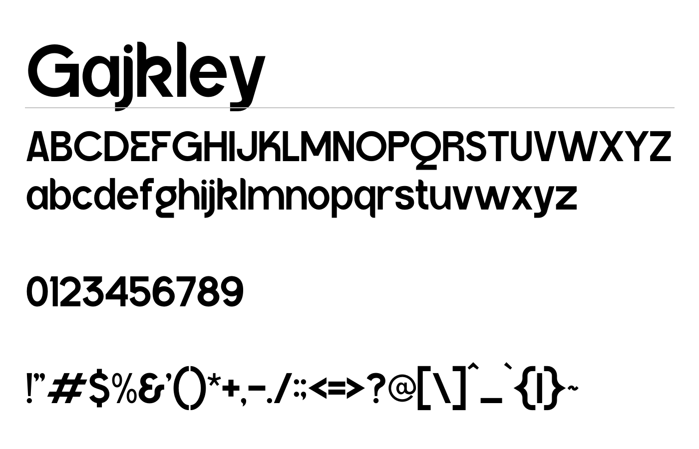 Gajkley Font preview