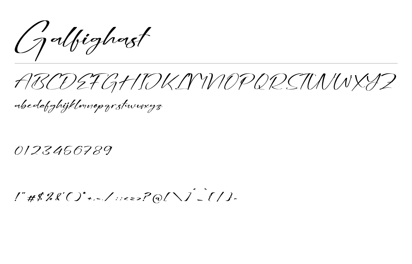 Galfighast Font preview
