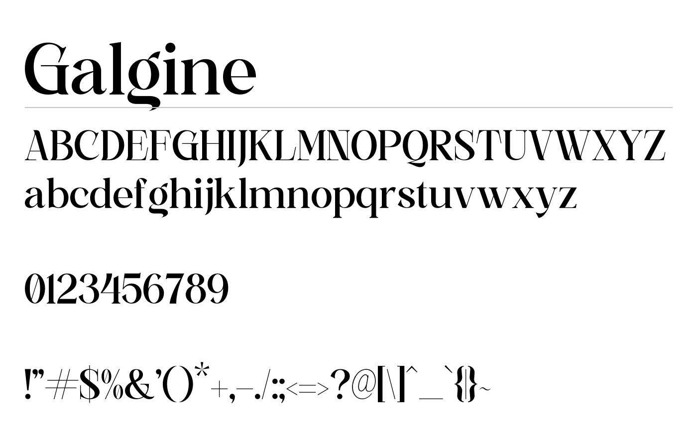 Galgine Font preview