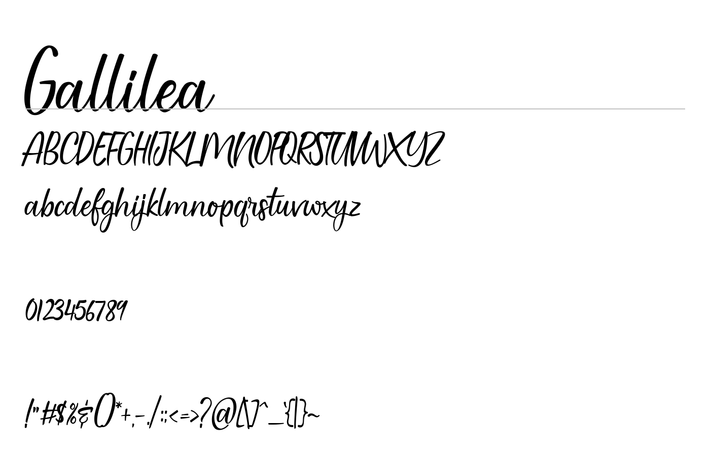 Gallillea Font preview