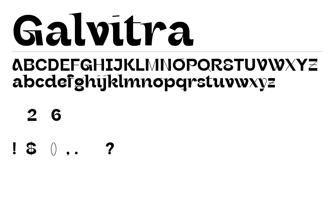 Galvitra Font preview