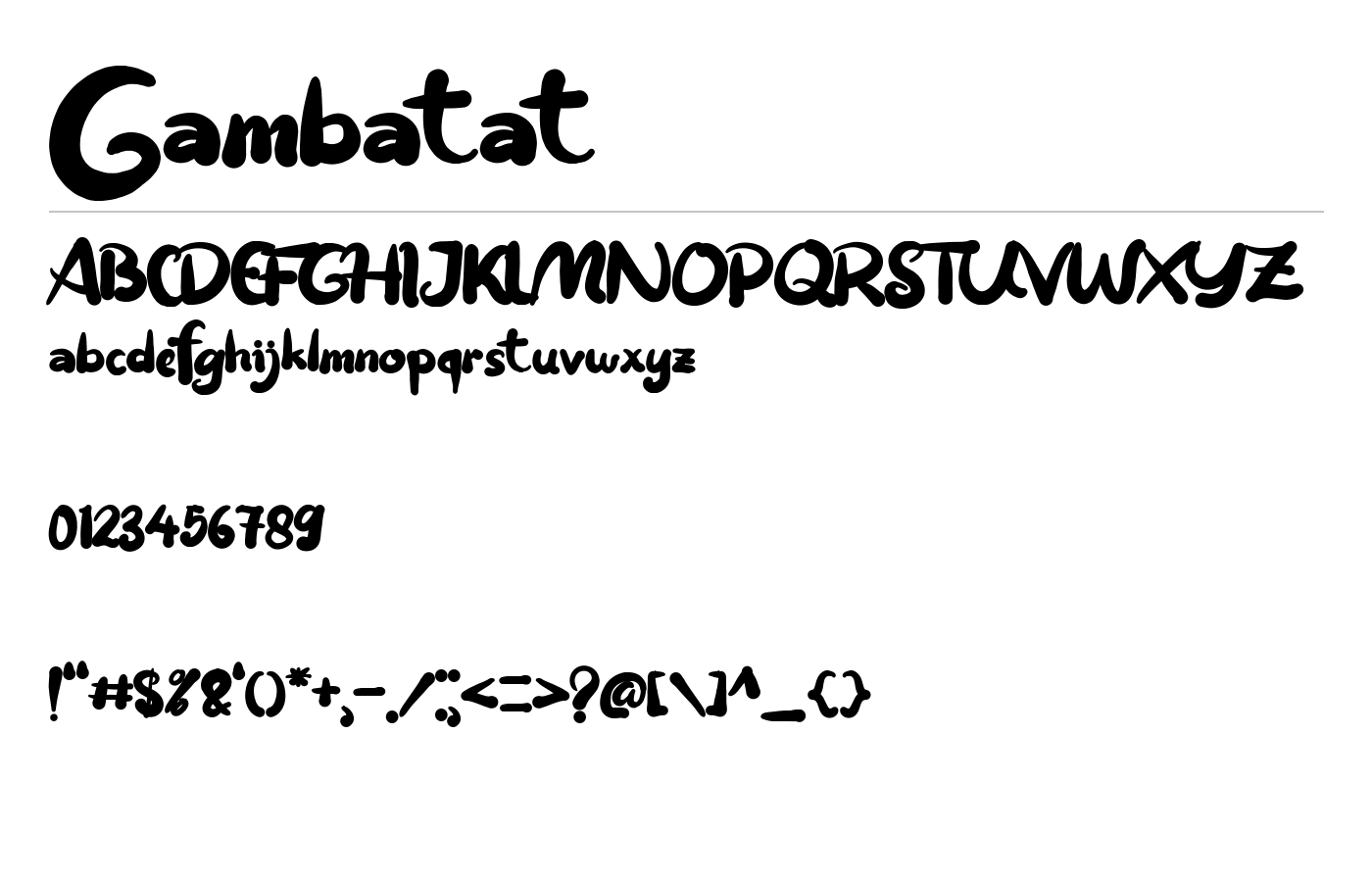 Gambatat Font preview