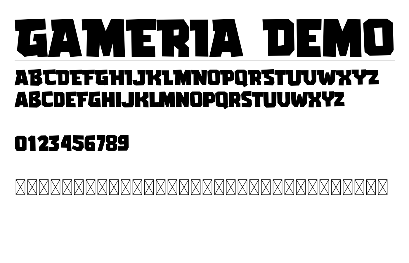 Gameria Font preview
