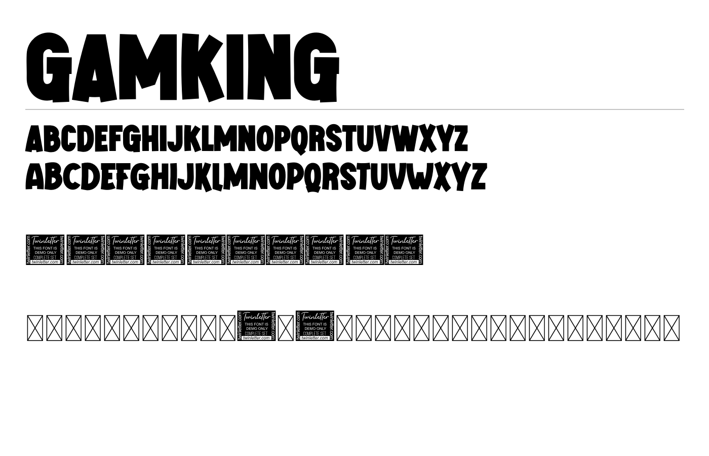 Gamking Font preview
