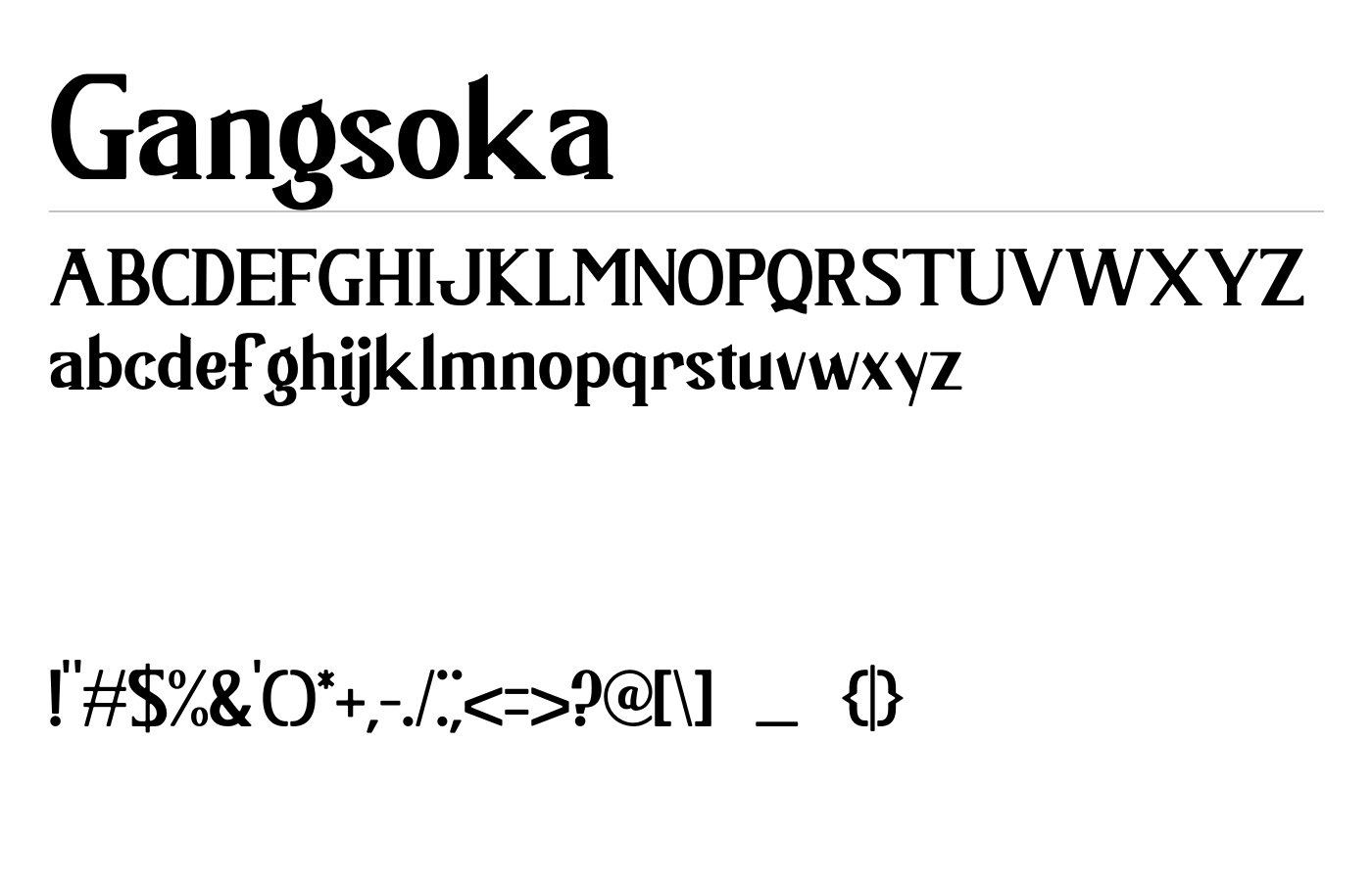 Gangsoka Font preview