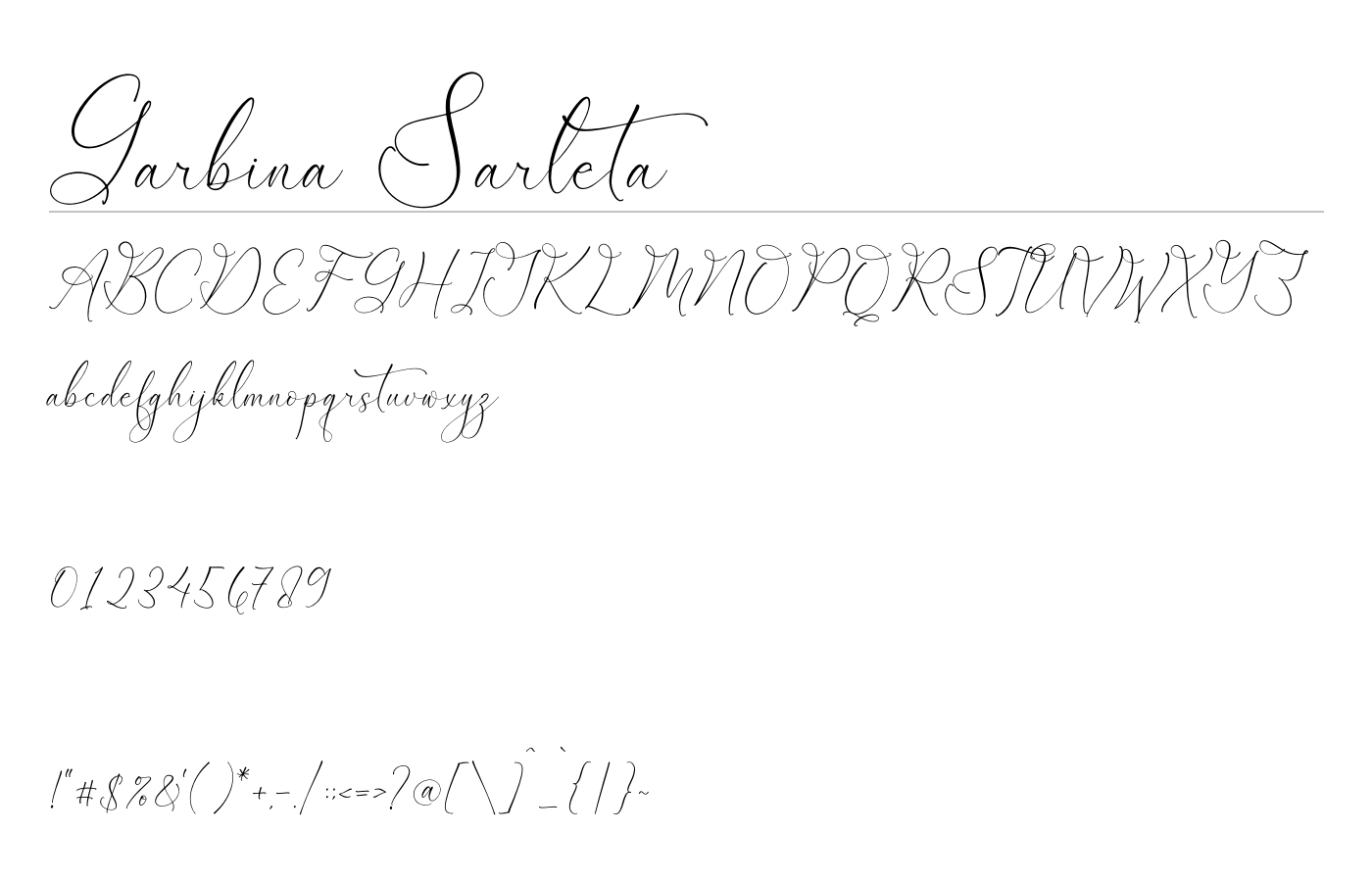 Garbina Sarleta Font preview
