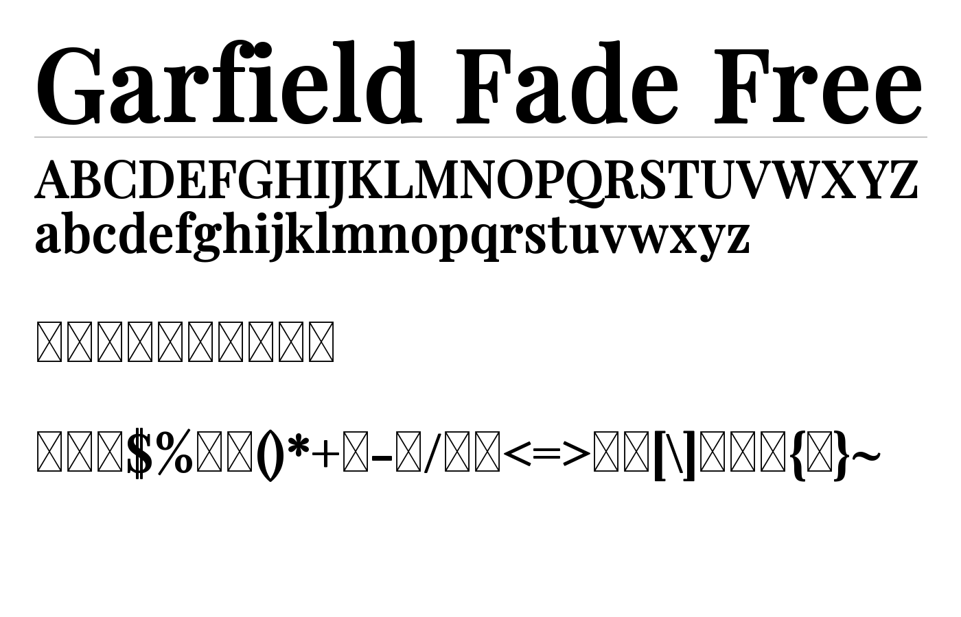 Garfield Fade Font preview
