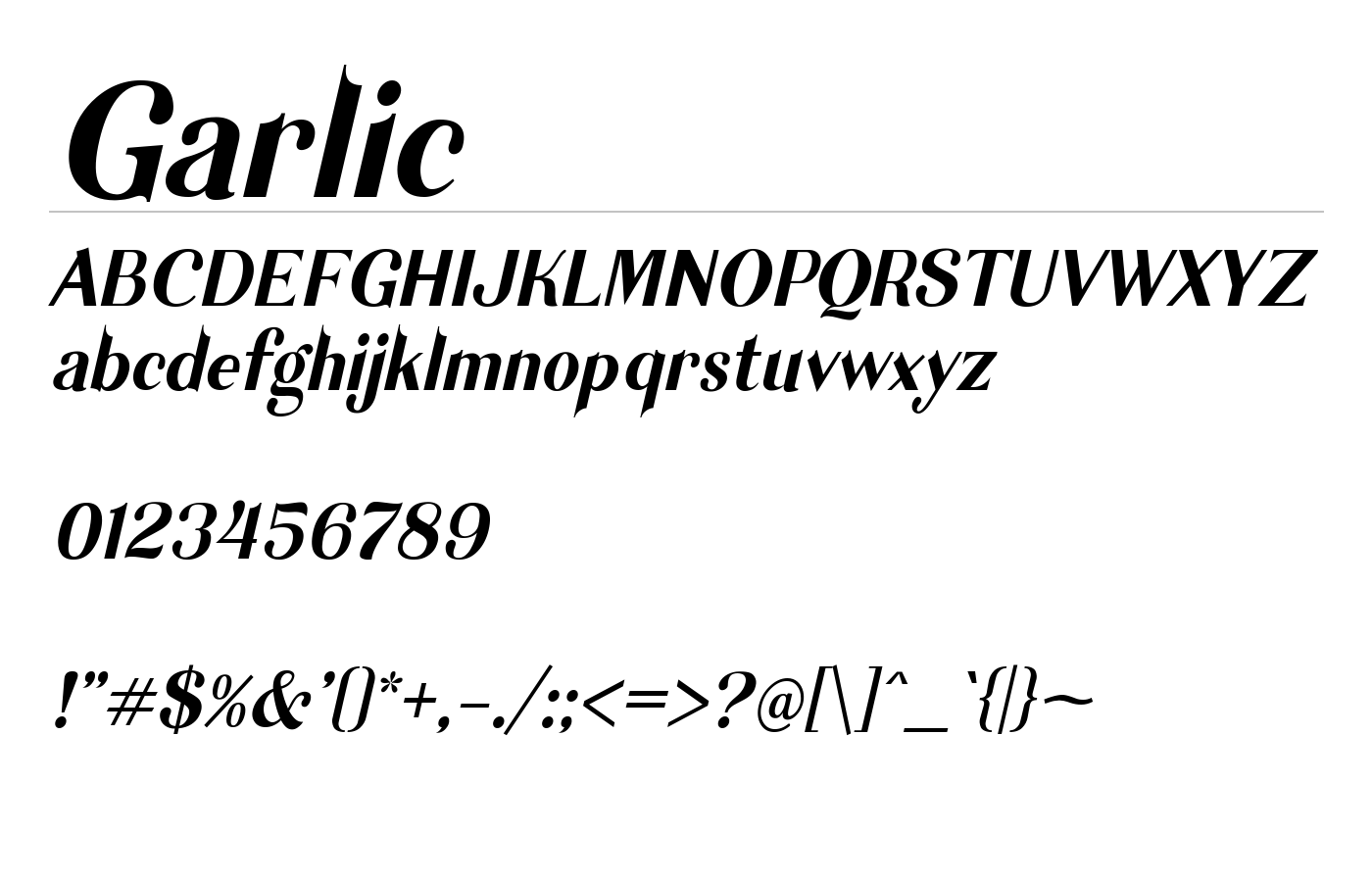 Garlic Font preview