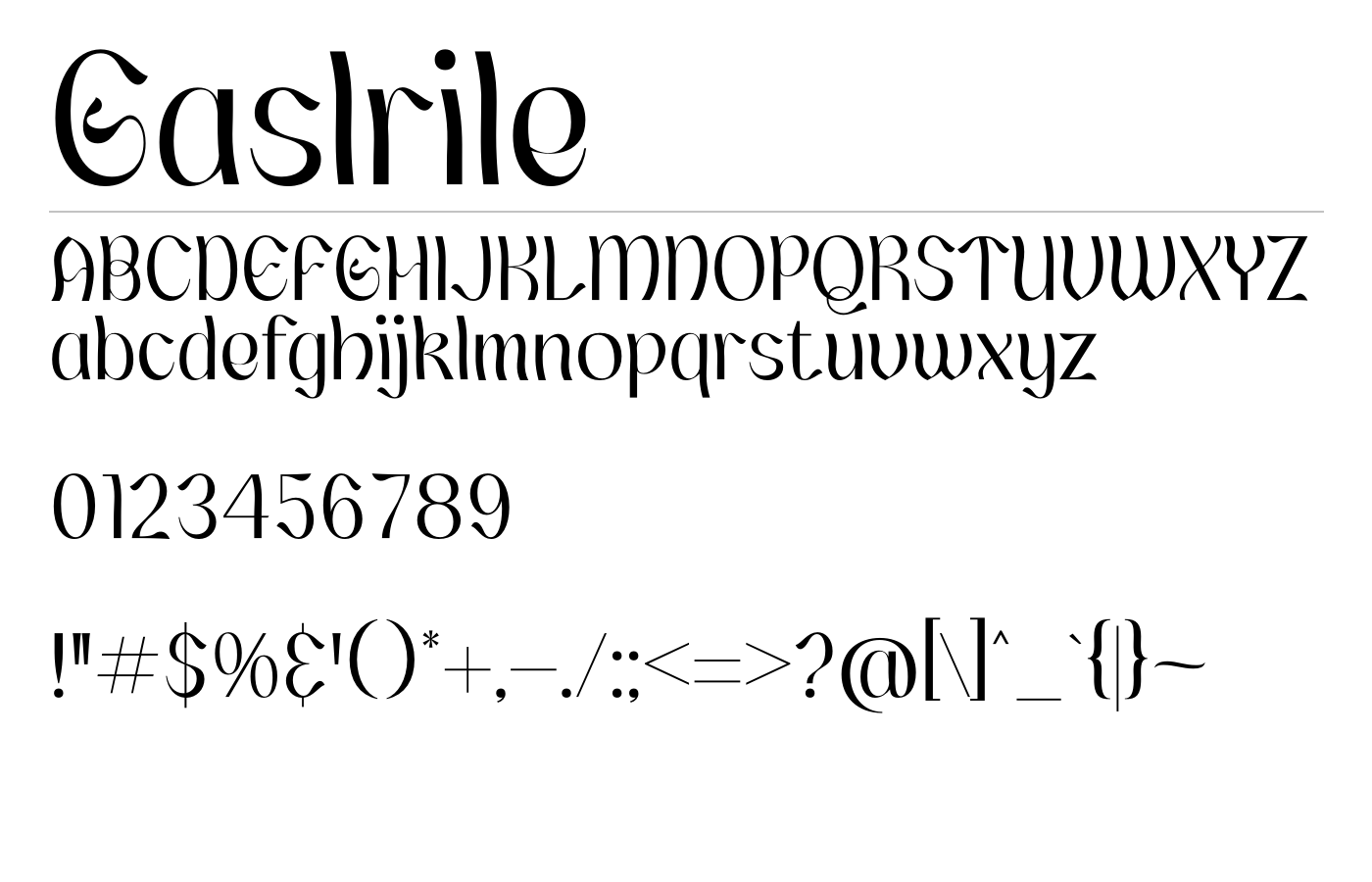 Gaslrile Font preview