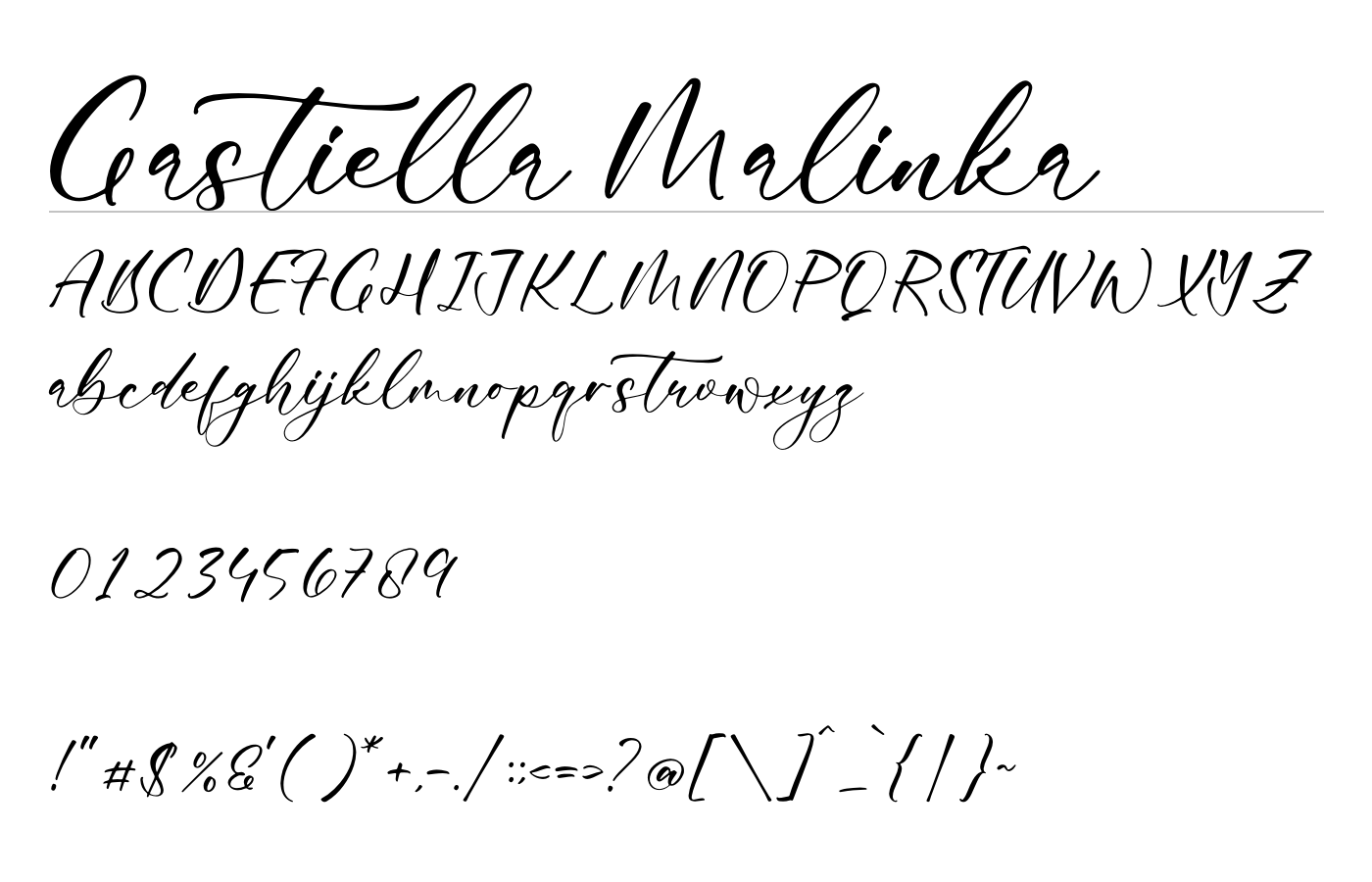 Gastiella Malinka Font preview
