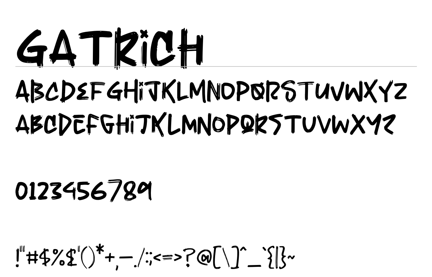 Gatrich Font preview