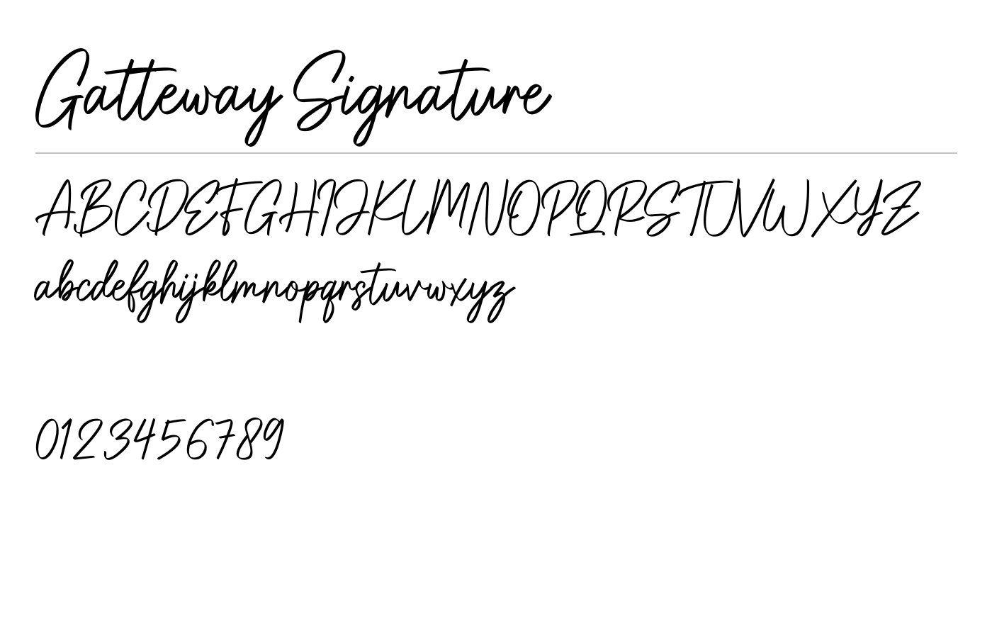 Gatteway Signature Font preview
