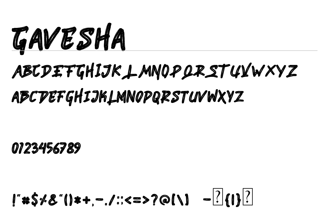 Gavesha Font preview