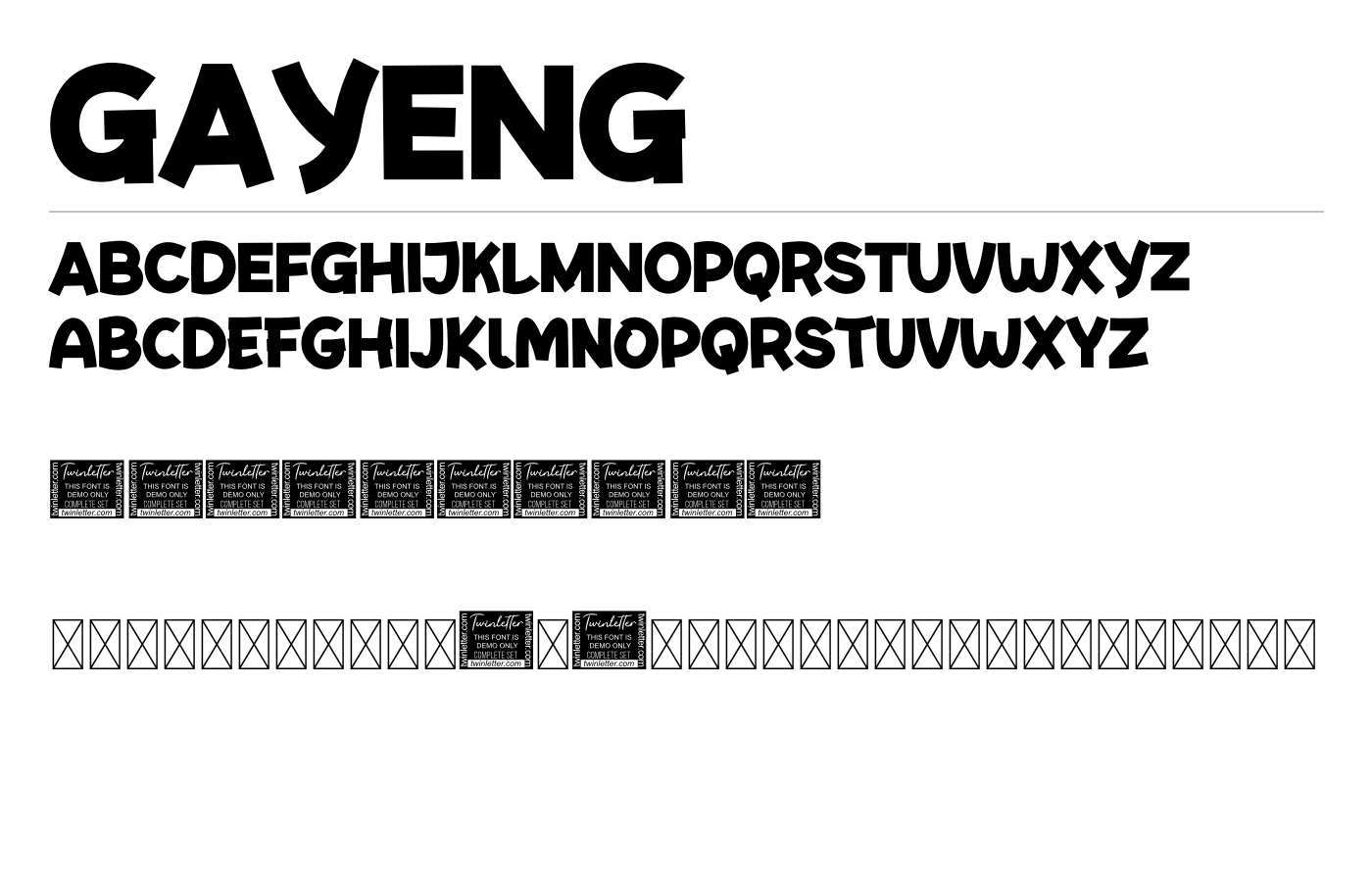 Gayeng Font preview