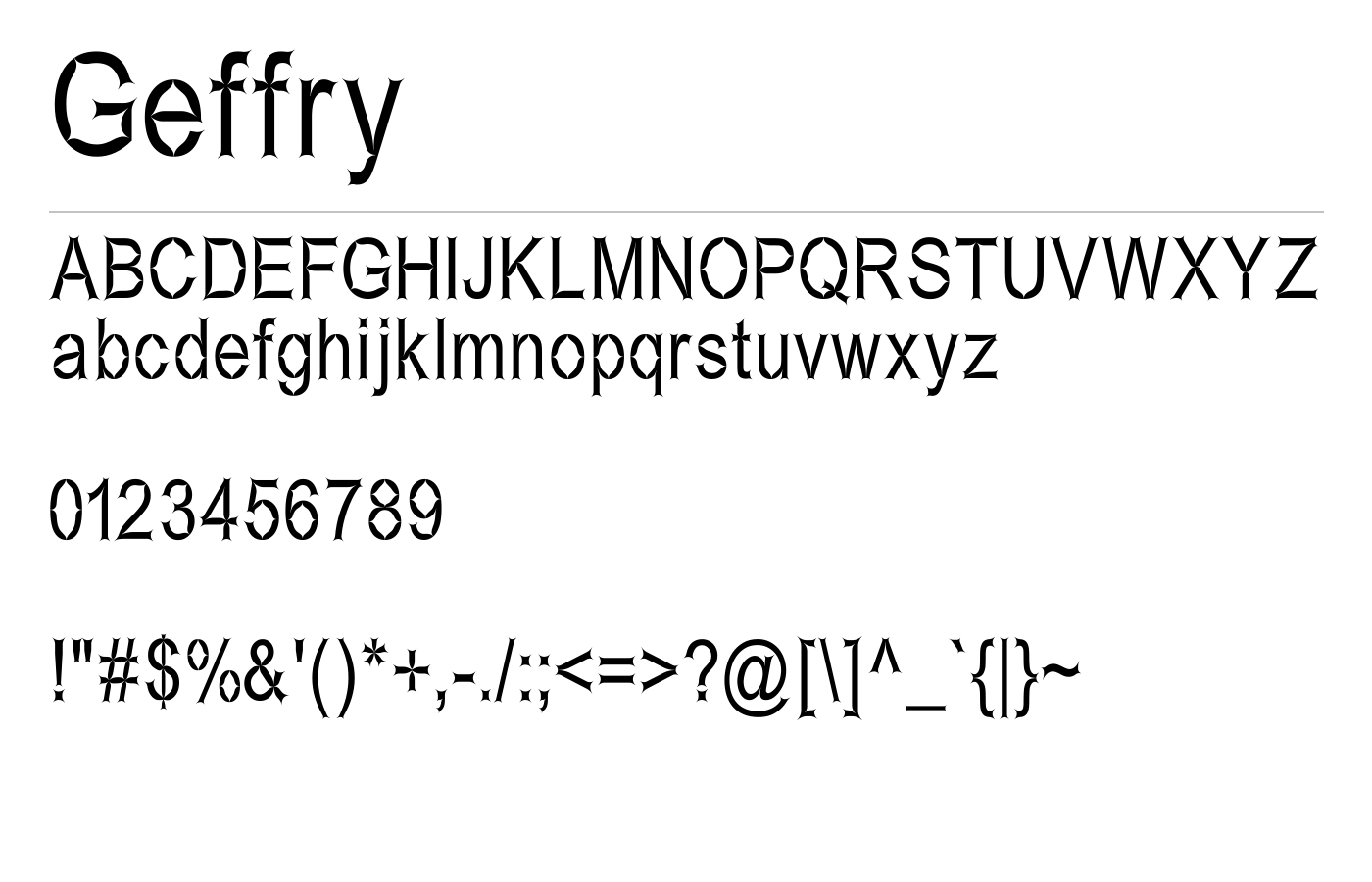 Geffry Font preview