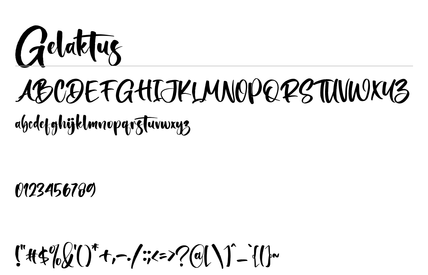 Gelaktus Font preview
