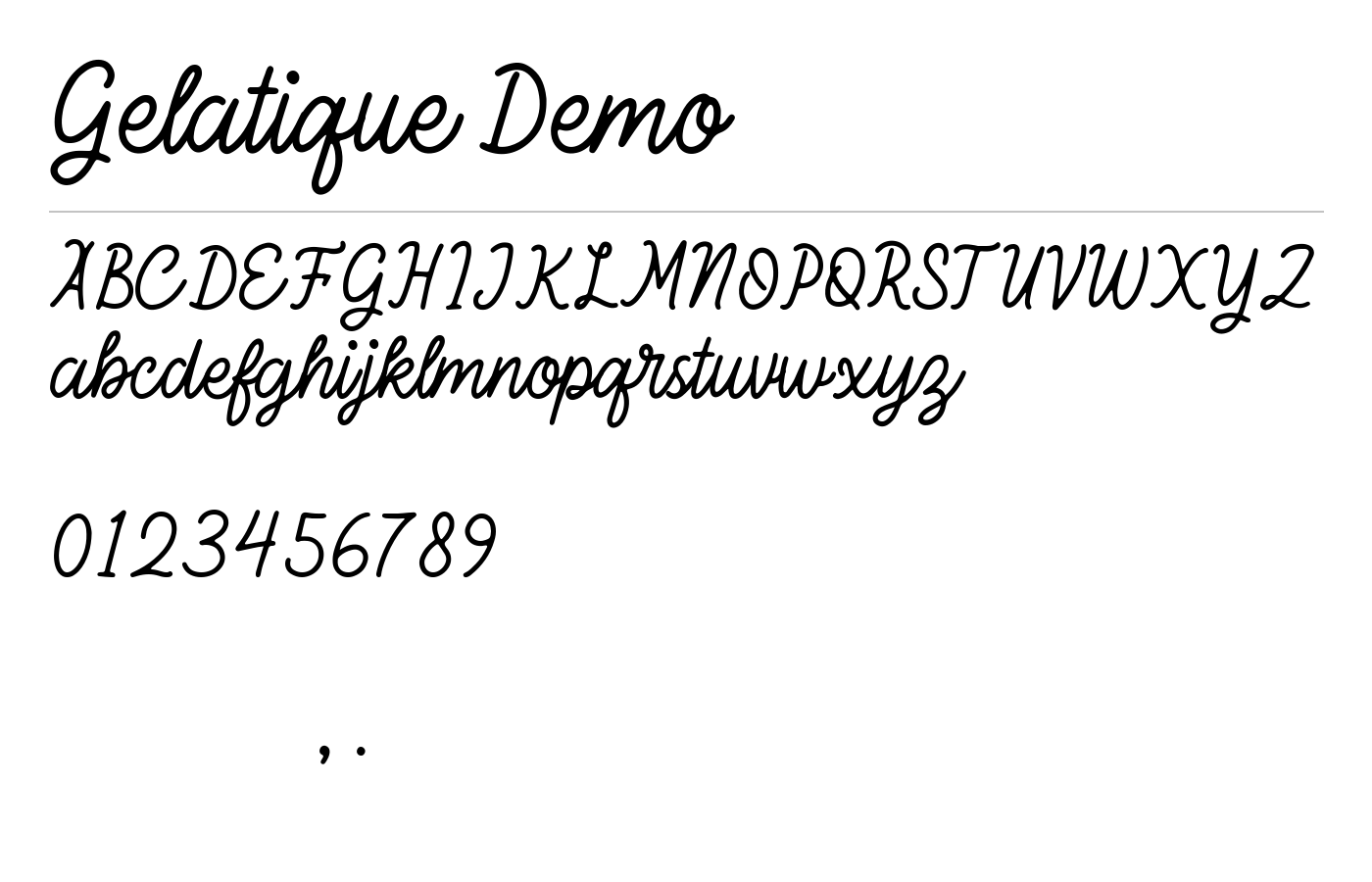 Gelatique Font preview