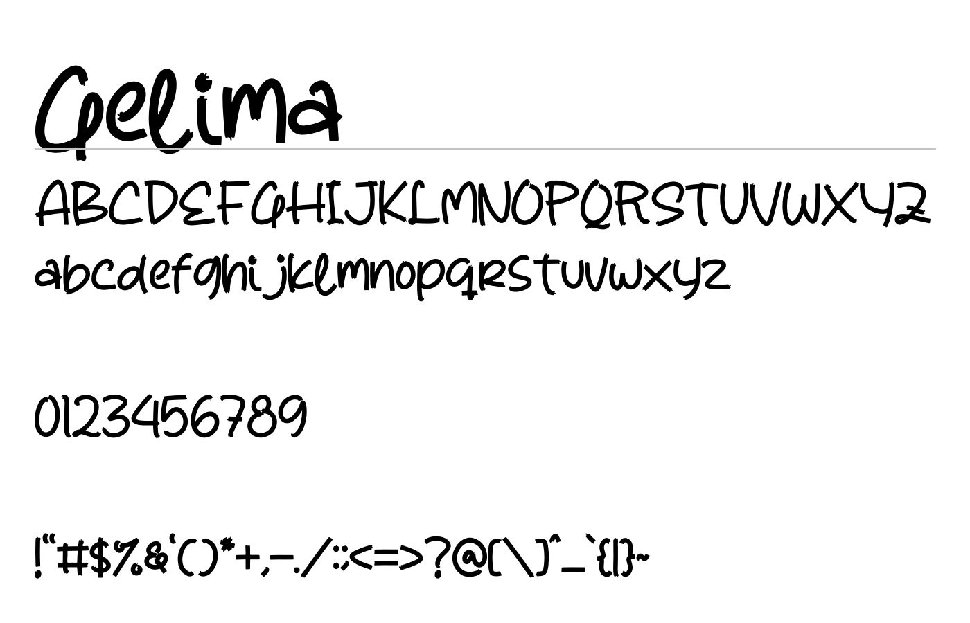Gelima Font preview
