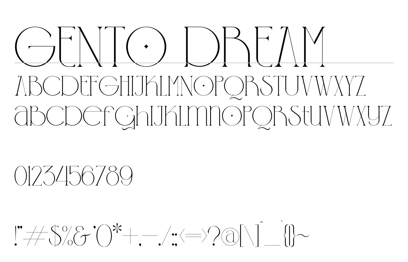 Gento Dreams Font preview