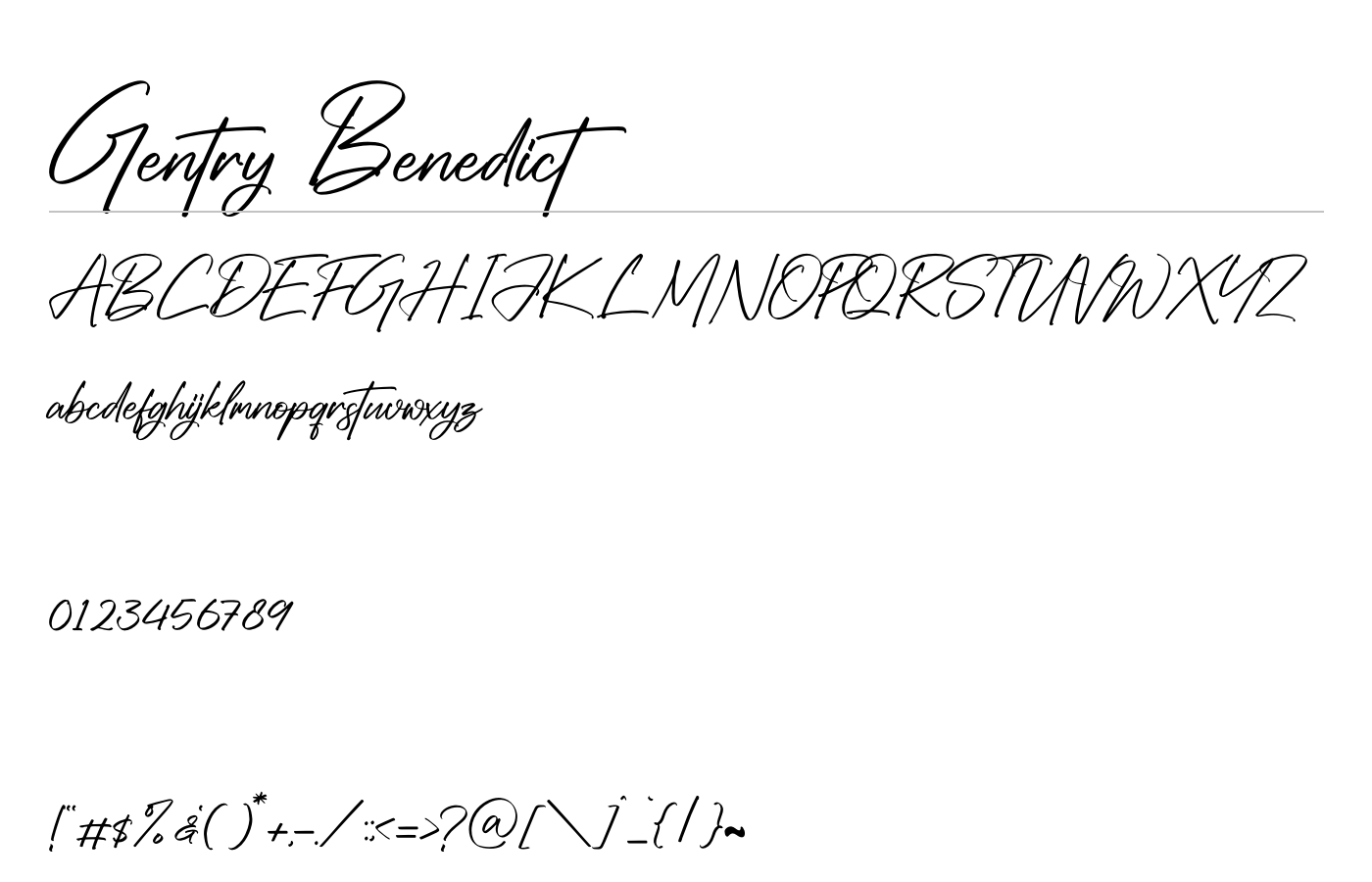 Gentry Benedict Font preview