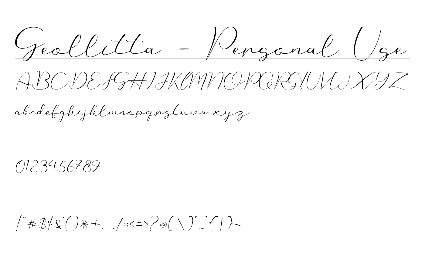 Geollitta Font preview