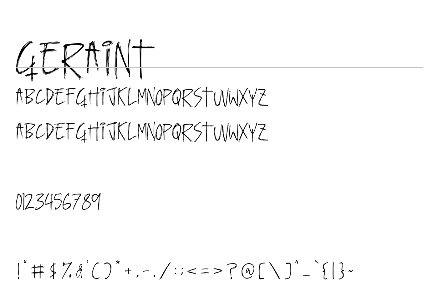 Geraint Font preview
