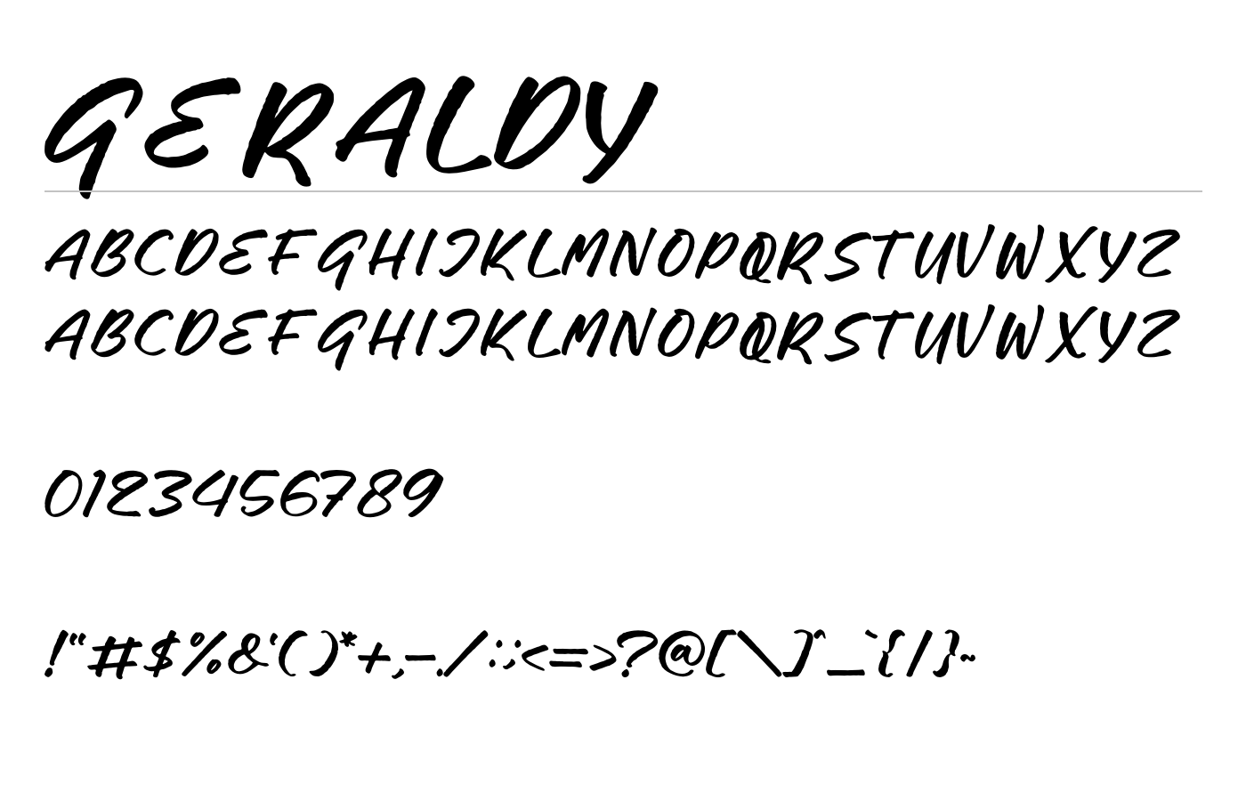 Geraldy Font preview