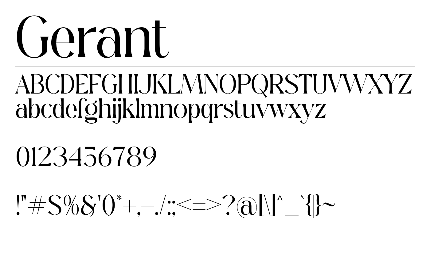 Gerant Font preview
