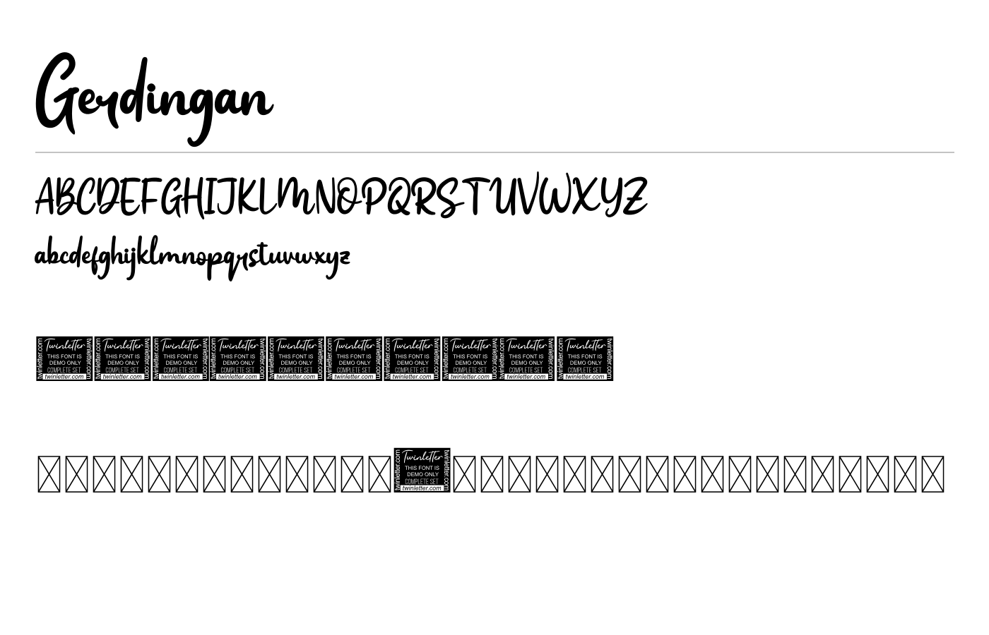 Gerdingan Font preview