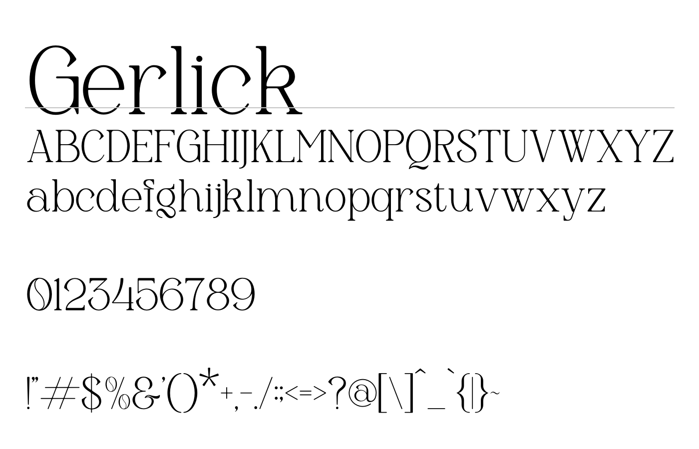 Gerlick Font preview