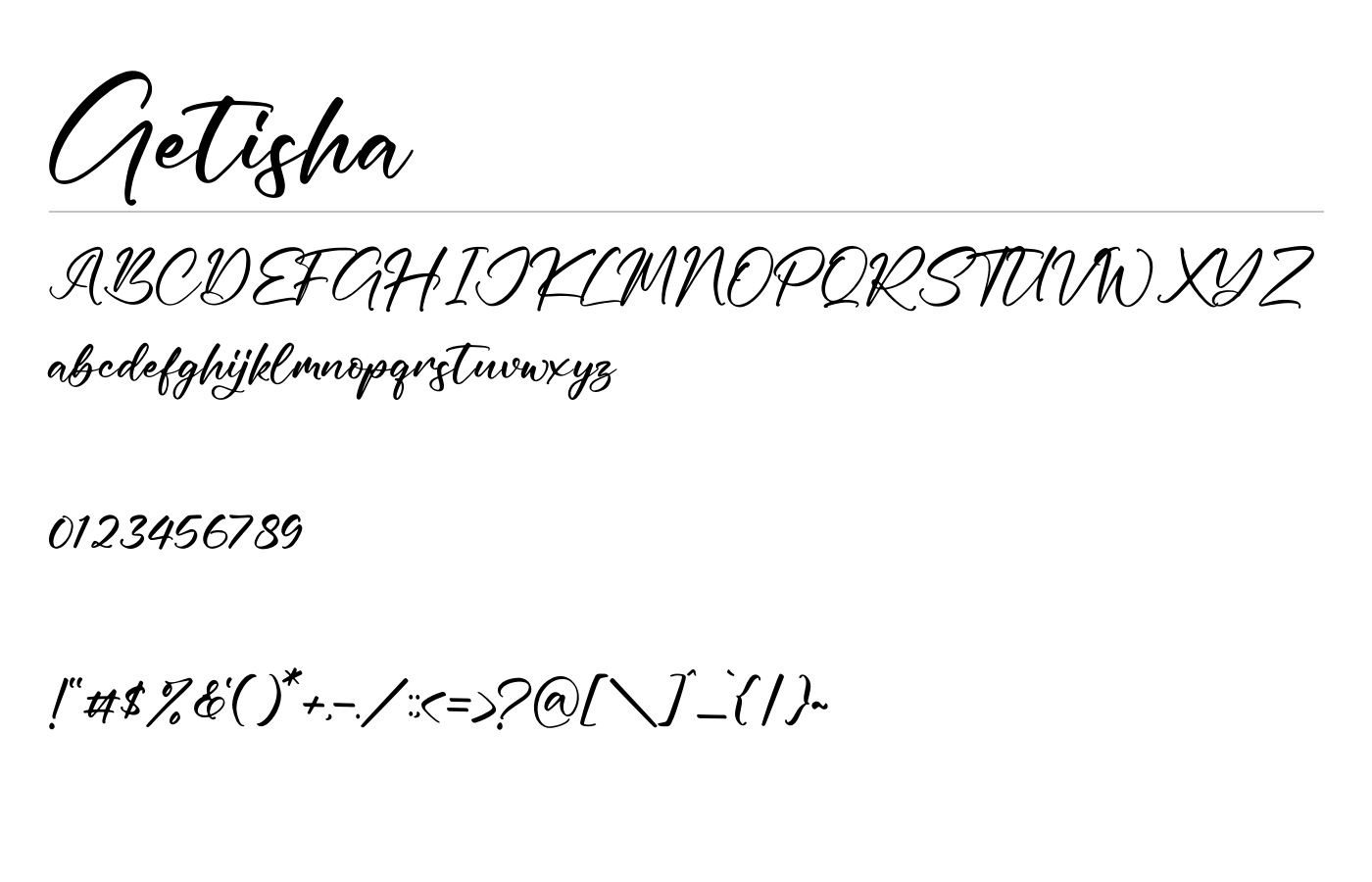 Getisha Font preview
