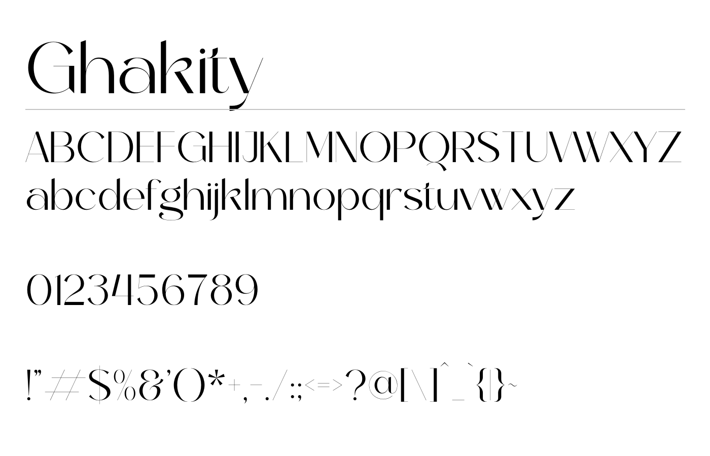 Ghakity Font preview