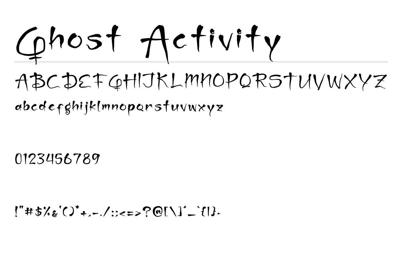 Ghost Activity Font preview