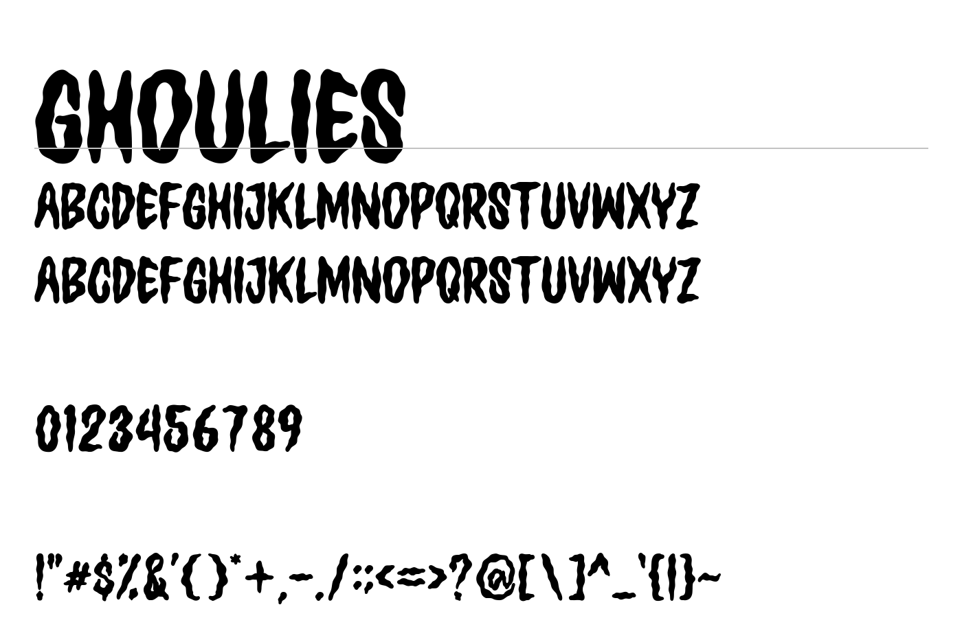 Ghoulies Font preview