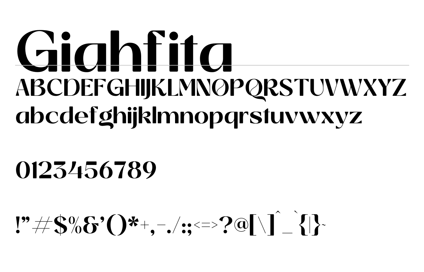 Giahfita Font preview