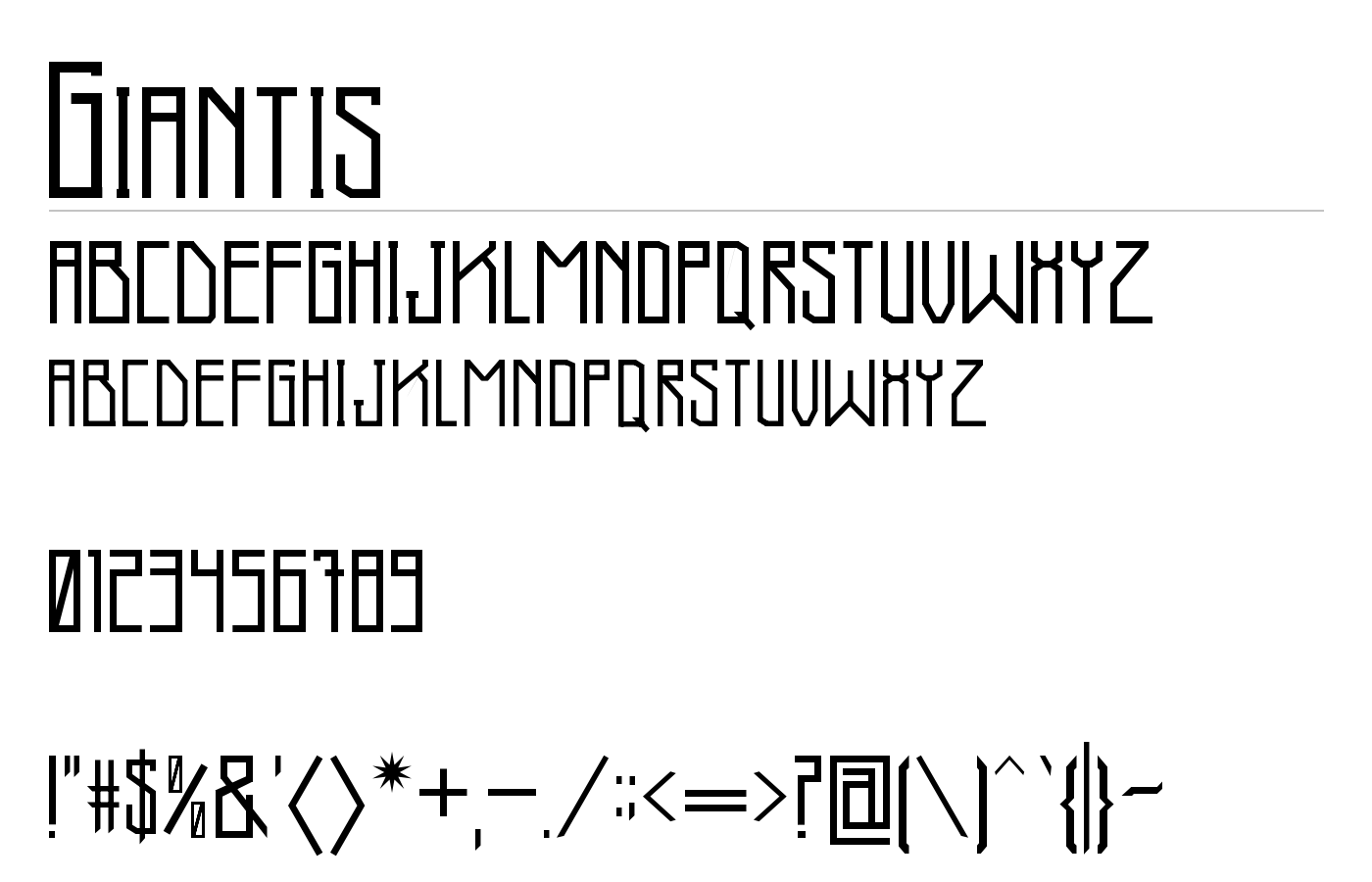 Giantis Font preview
