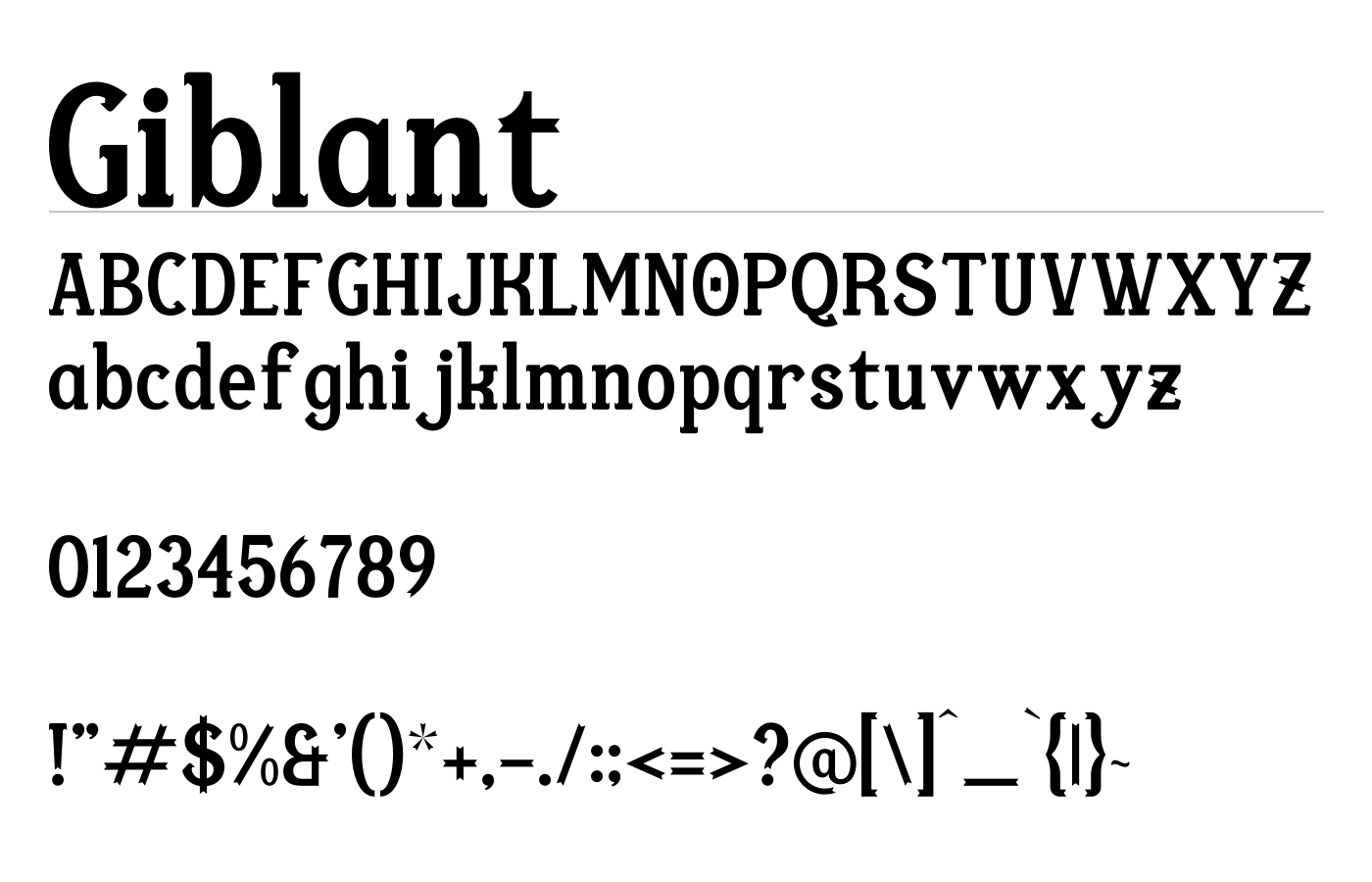 Giblant Font preview