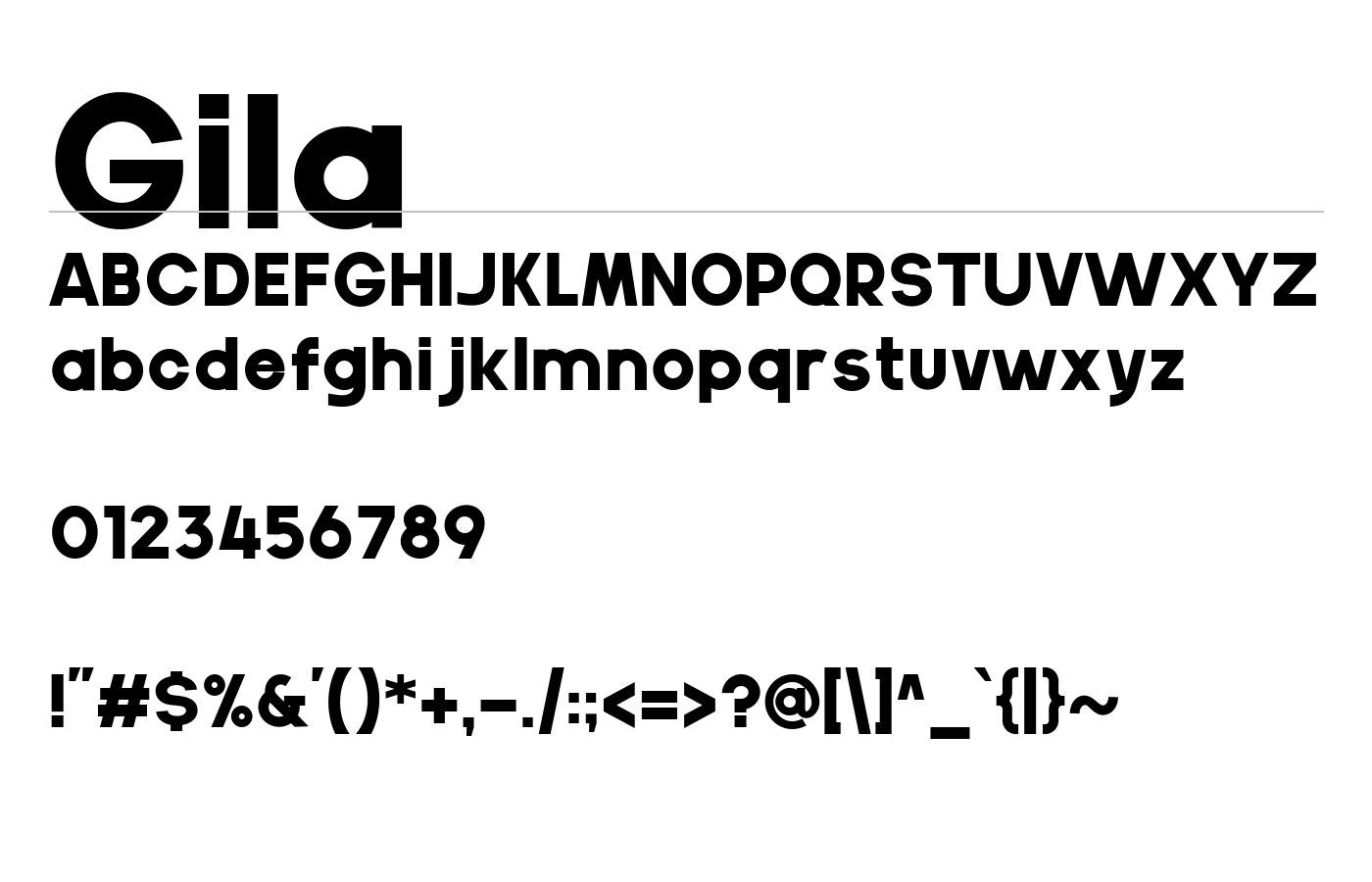 Gila Font preview