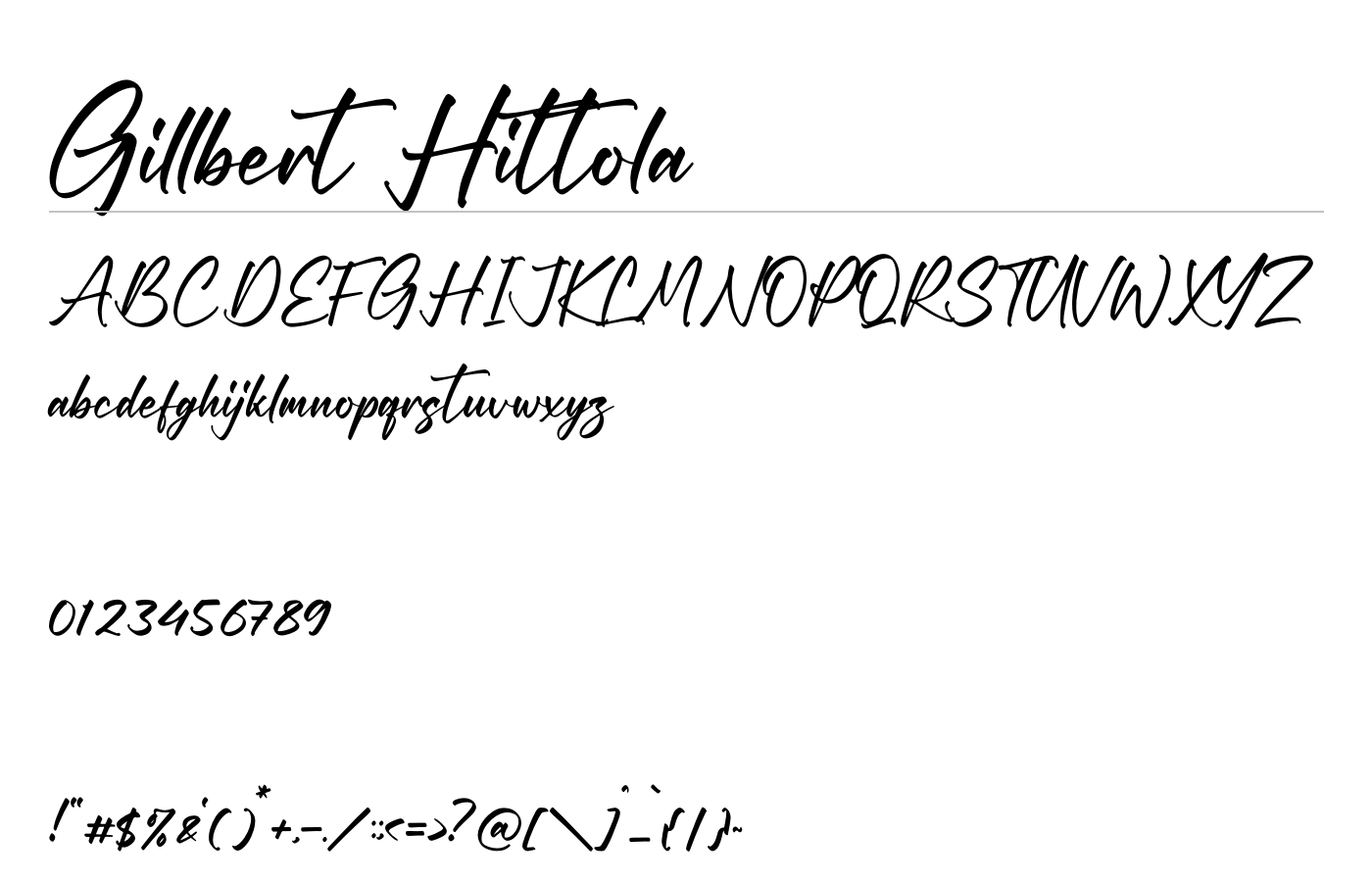 Gillbert Hittola Font preview